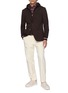 模特儿示范图 - 点击放大 - ELEVENTY - Detachable Hooded Bib Single Breasted Blazer