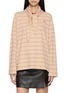 首图 - 点击放大 - MO&CO. - Long Sleeve Striped T-Shirt with Scarf