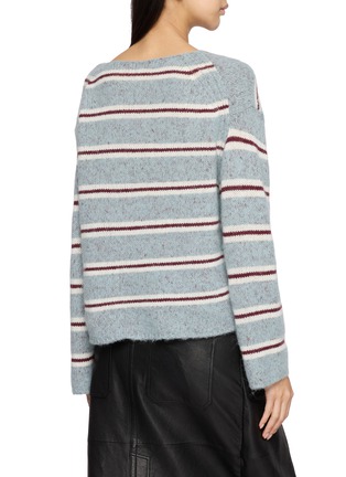背面 - 点击放大 - MO&CO. - Striped Boat Neck Knit Sweater