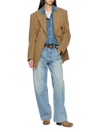 模特儿示范图 - 点击放大 - MO&CO. - X MAGLIANO Paint Splatter Embellished Denim Jeans
