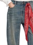  - MO&CO. - Washed Barrel Leg Jeans with Bandana