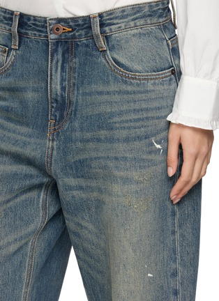  - MO&CO. - Washed Barrel Leg Jeans with Bandana
