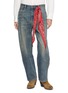 首图 - 点击放大 - MO&CO. - Washed Barrel Leg Jeans with Bandana