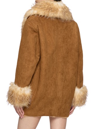 背面 - 点击放大 - NANA JACQUELINE - Fur Trim Shawl Collar Suede Cocoon Coat
