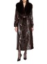 首图 - 点击放大 - NANA JACQUELINE - Fur Collar Belted Long Leather Coat