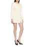 模特儿示范图 - 点击放大 - NANA JACQUELINE - Long Sleeve Asymmetric Button Mini Dress