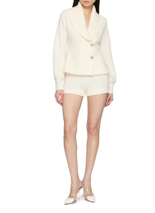 模特儿示范图 - 点击放大 - NANA JACQUELINE - Ribbed Trim Knit Shorts