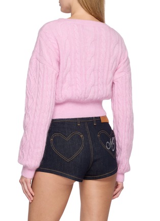 背面 - 点击放大 - NANA JACQUELINE - Crewneck Heart Cable Knit Sweater