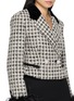  - NANA JACQUELINE - Double Breasted Feather Cuff Tweed Jacket