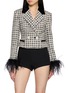 首图 - 点击放大 - NANA JACQUELINE - Double Breasted Feather Cuff Tweed Jacket