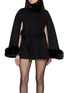 首图 - 点击放大 - NANA JACQUELINE - Fur Trim Belted Double Faced Wool Cape Coat