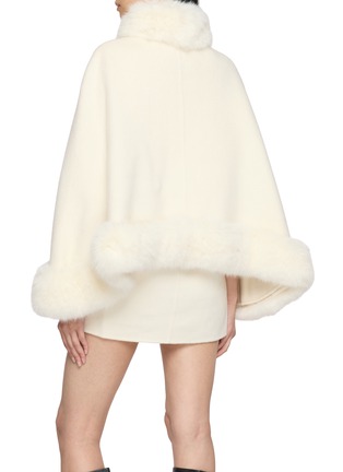 背面 - 点击放大 - NANA JACQUELINE - Fur Trim Belted Double Faced Wool Cape Coat