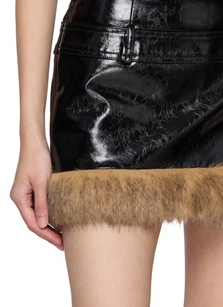  - NANA JACQUELINE - Contrast Faux Fur Trim Mini Skirt With Built In Shorts