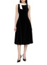 首图 - 点击放大 - NANA JACQUELINE - Sleeveless Crystal Bow Detail Velvet Midi Dress
