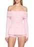 首图 - 点击放大 - NANA JACQUELINE - One Shoulder Diamond Embellished Wool Knit Top