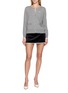 模特儿示范图 - 点击放大 - NANA JACQUELINE - Round Neck Knit Cardigan