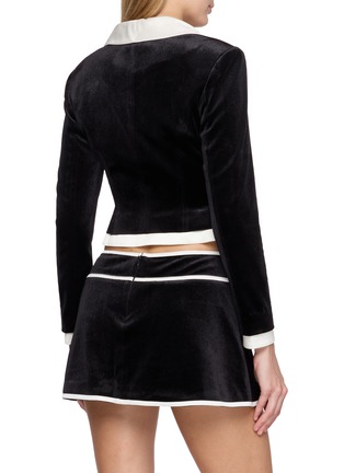 背面 - 点击放大 - NANA JACQUELINE - Single Breasted Bow Detail Colour Block Velvet Blazer