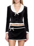 首图 - 点击放大 - NANA JACQUELINE - Single Breasted Bow Detail Colour Block Velvet Blazer