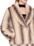  - NANA JACQUELINE - Striped Shawl Collar Fur Coat