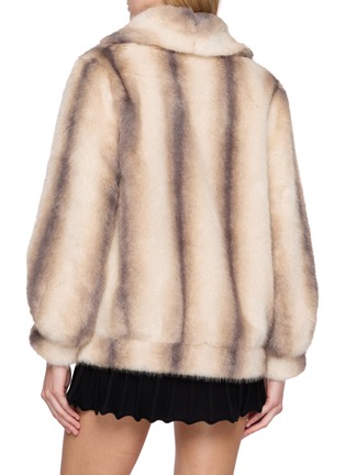 背面 - 点击放大 - NANA JACQUELINE - Striped Shawl Collar Fur Coat