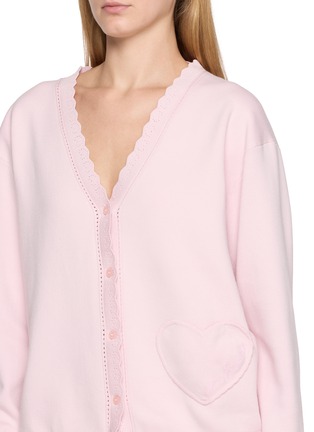  - NANA JACQUELINE - Lace Trim V-Neck Knit Cardigan
