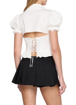 背面 - 点击放大 - NANA JACQUELINE - Back Tie Lace Trim Cropped Shirt