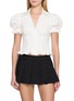 首图 - 点击放大 - NANA JACQUELINE - Back Tie Lace Trim Cropped Shirt