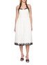 模特儿示范图 - 点击放大 - NANA JACQUELINE - Contrast Lace Halter Neck Midi Dress