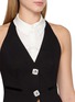  - NANA JACQUELINE - Layered Satin Collar Rhinestone Buckle Backless Vest