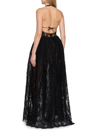 背面 - 点击放大 - NANA JACQUELINE - Sleeveless Halter Neck Lace Evening Gown
