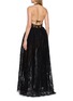 背面 - 点击放大 - NANA JACQUELINE - Sleeveless Halter Neck Lace Evening Gown
