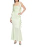 模特儿示范图 - 点击放大 - NANA JACQUELINE - Ruffle Trim Backless Maxi Dress