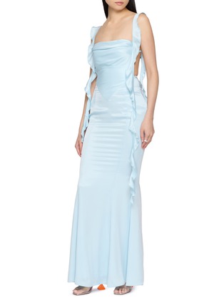 模特儿示范图 - 点击放大 - NANA JACQUELINE - Ruffle Trim Backless Maxi Dress
