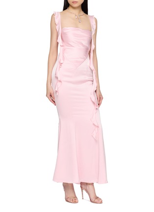 模特儿示范图 - 点击放大 - NANA JACQUELINE - Ruffle Trim Backless Camisole Maxi Dress