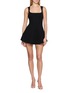 模特儿示范图 - 点击放大 - NANA JACQUELINE - Sleeveless Cutout Lace Panel Tank Mini Dress