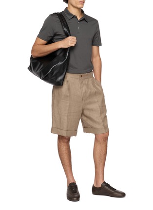 模特儿示范图 - 点击放大 - SUNSPEL - Short Sleeve Jersey Polo Shirt