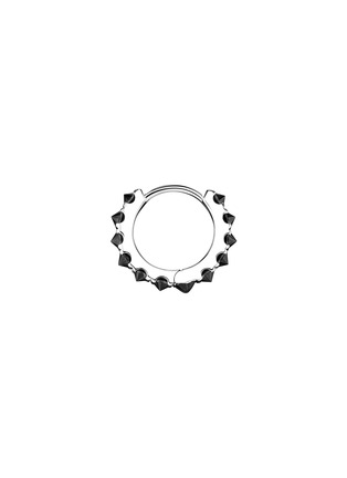 细节 - 点击放大 - MARIA TASH - Eternity 18K White Gold Black Diamond Hoop Earring
