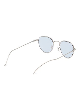 模特儿示范图 - 点击放大 - OLIVER PEOPLES - Titanium Round Sunglasses