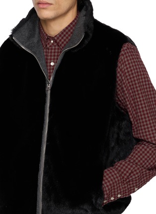  - KRUF - Reversible Stand Collar Mink Fur Cashmere Vest