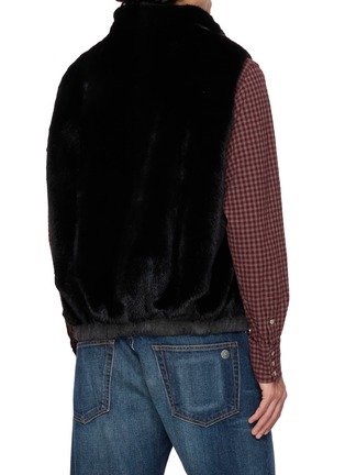背面 - 点击放大 - KRUF - Reversible Stand Collar Mink Fur Cashmere Vest