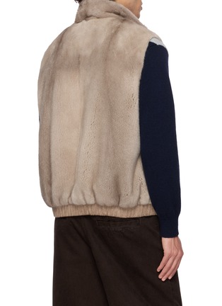 背面 - 点击放大 - KRUF - Reversible Stand Collar Mink Fur Cashmere Vest