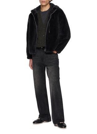 模特儿示范图 - 点击放大 - KRUF - Hooded Zip Pocket Mink Fur Jacket