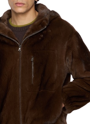  - KRUF - Hooded Zip Pocket Mink Fur Jacket