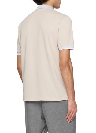 背面 - 点击放大 - ELEVENTY - Contrast Collar Cotton Piqué Polo Shirt