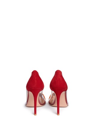 背面 - 点击放大 - GIANVITO ROSSI - PLEXI 85 PVC拼接拼色绒面真皮高跟鞋