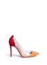 首图 - 点击放大 - GIANVITO ROSSI - PLEXI 85 PVC拼接拼色绒面真皮高跟鞋