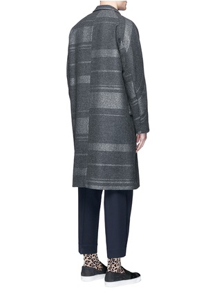 背面 - 点击放大 - KOLOR - 条纹提花混羊毛大衣
