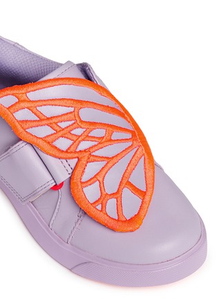 细节 - 点击放大 - SOPHIA WEBSTER - BIBI LOW TOP MINI幼儿款蝴蝶翅膀刺绣拼贴真皮运动鞋