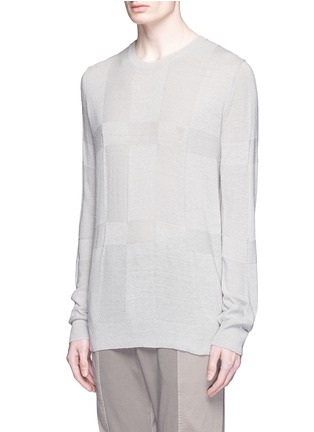 正面 - 点击放大 - THE VIRIDI-ANNE - 单色格纹真丝针织衫