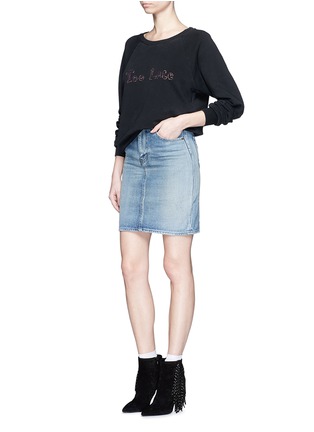 模特儿示范图 - 点击放大 - SAINT LAURENT - 字母刺绣纯棉卫衣